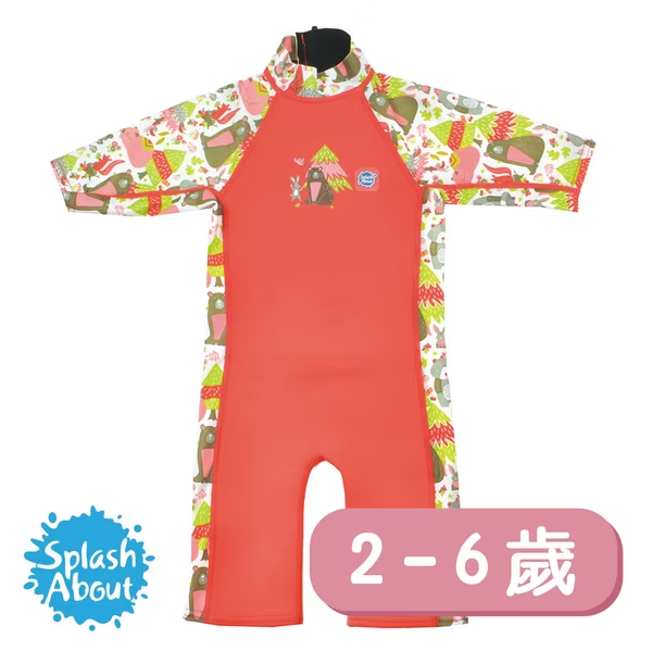 兒童抗UV防曬防寒連身泳裝 -森林遊樂園