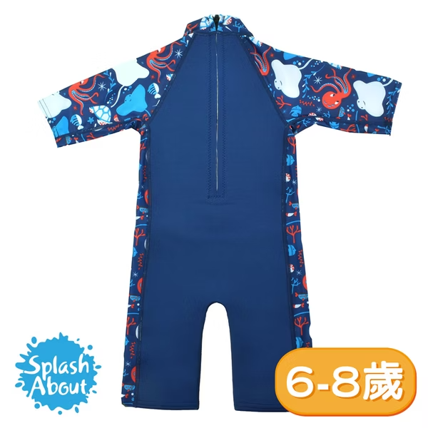 6~8歲兒童抗UV防曬防寒連身泳裝 -海底大冒險