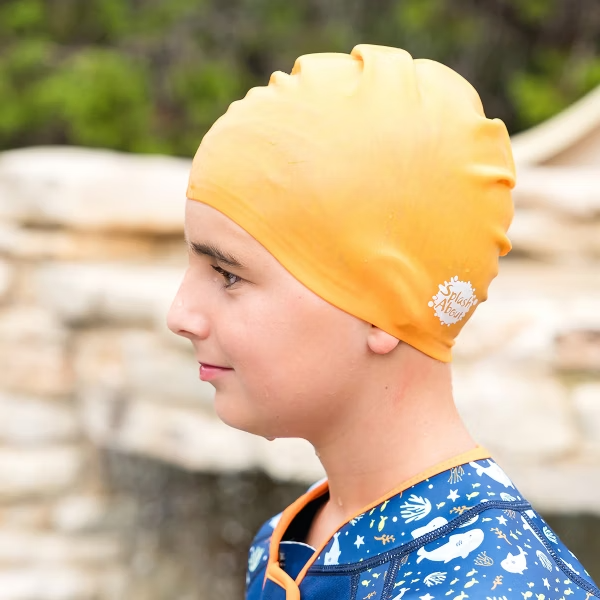 Silicone Swim Hat 矽膠泳帽-橘 4-12歲