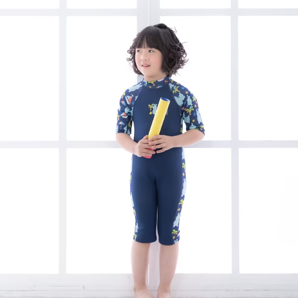 8~10歲兒童抗UV防曬防寒連身泳裝 - RODY跳跳馬x夏日沙灘