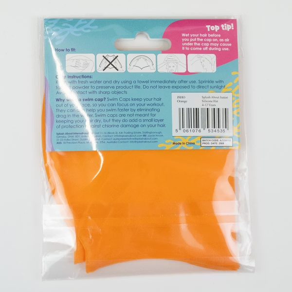Silicone Swim Hat 矽膠泳帽-橘 4-12歲