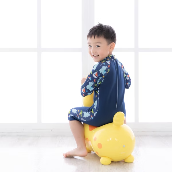 8~10歲兒童抗UV防曬防寒連身泳裝 - RODY跳跳馬x夏日沙灘