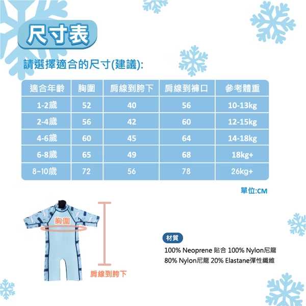 兒童抗UV防曬防寒連身泳裝 -草莓野原