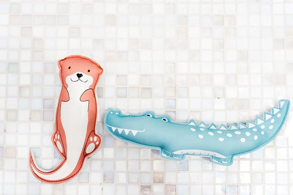 潑寶洗澡/戲水玩具-剪影系列-鱷魚與水獺