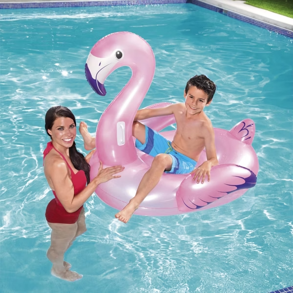 Bestway® Flamingo Ride-On 浪漫粉紅火鶴漂浮坐騎（3歲以上）